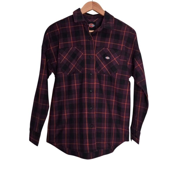 Women's - Dickies Baker Plaid Long Sleeve Button Down Shirt, Size XS - Picture 1 of 8
